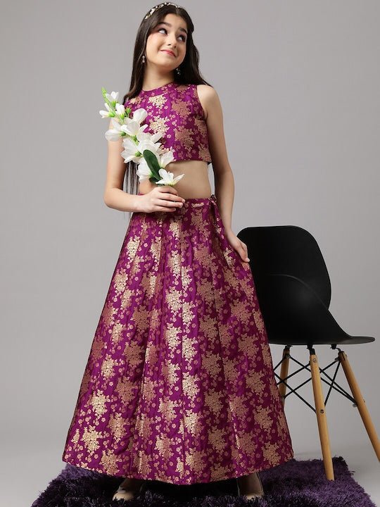 Buy Purple Baby Lehenga Dress | Party Lehenga for Kid Girl